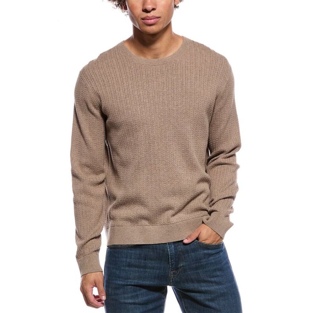 Theory Mens  Riland Crewneck Sweater, Brown